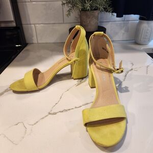 Chinese Laundry Jody Bright Yellow Block Heel Sandals